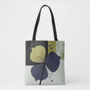 Bolsa Tote Saco de Mão Floral Abstrato – Ritmo de Cores Suave