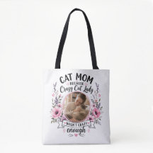 Saco de mão floral com foto personalizada da mãe d