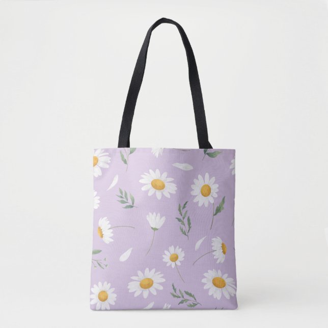 Bolsa Tote Saco de mão floral Daisy (Frente)