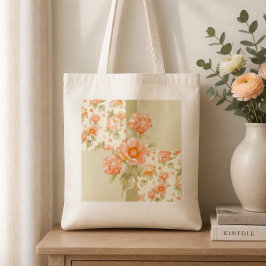 Bolsa Tote Saco de mão floral laranja para casamento