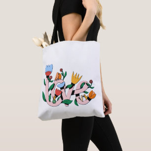 Bolsa Tote Saco de mão Floral LOVE – Estética da Natureza Can