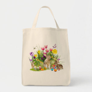Bolsa Tote Saco de mão floral para caça de ovos de Páscoa/Pri