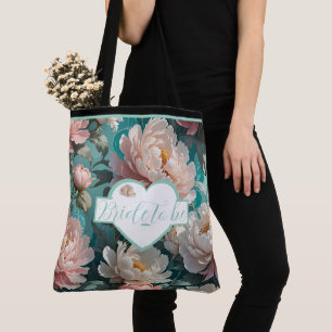 Bolsa Tote Saco de mão Floral Peonies multi Impressão Noiva p