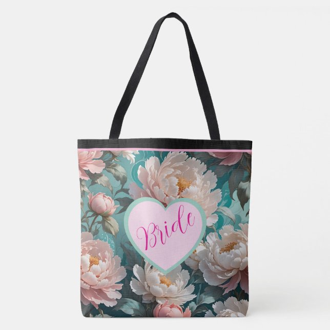 Bolsa Tote Saco de mão Floral Peonies multi impresso para noi (Frente)