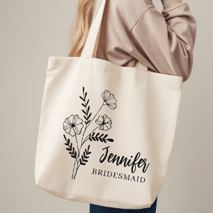 Bolsa Tote Saco de mão floral personalizado para presente de