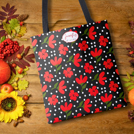 Bolsa Tote Saco de mão floral personalizado – Presente para e