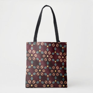 Bolsa Tote Saco de Mão Floral Tapeçaria