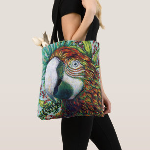 Bolsa Tote Saco de mão floral tropical verde divertido de pap