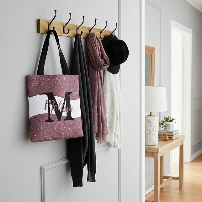 Bolsa Tote Saco de mão glitter personalizado (Criador carregado)
