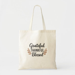 Bolsa Tote Saco de mão Grato, Agradecido, Abençoado