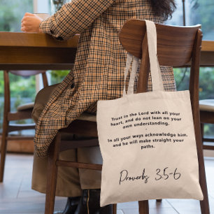 Bolsa Tote Saco de mão inspirador com versículo bíblico