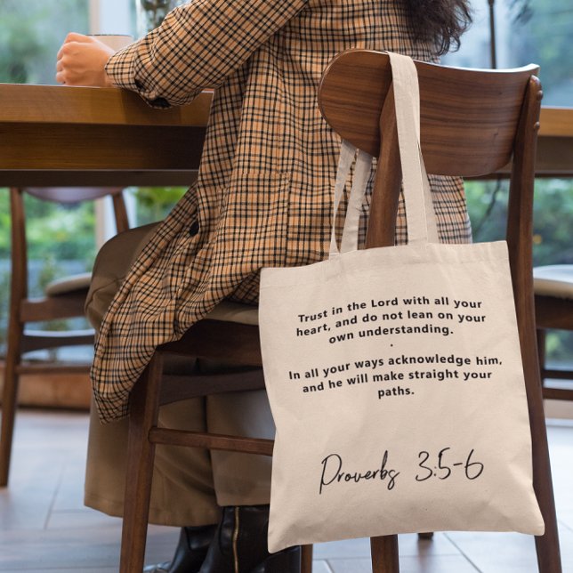 Bolsa Tote Saco de mão inspirador com versículo bíblico (Criador carregado)