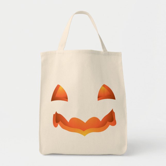 Bolsa Tote Saco de Mão Jack-o-lantern Abóbora de Halloween (Frente)