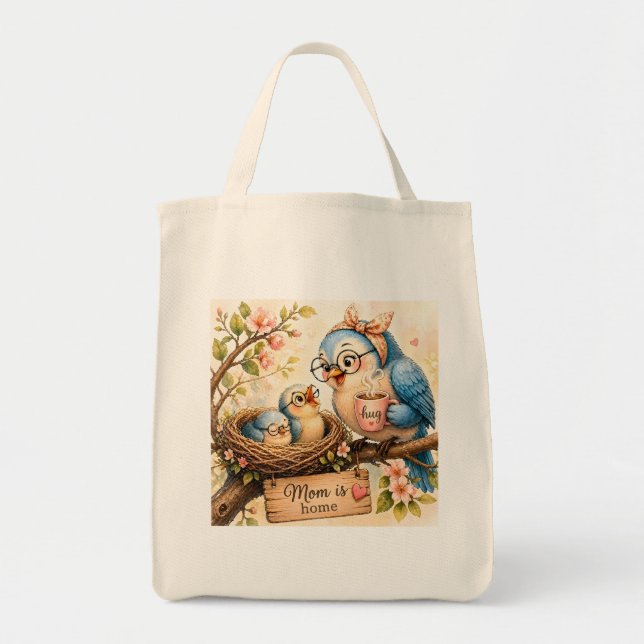 Bolsa Tote Saco de mão Mãe Está em Casa (Frente)