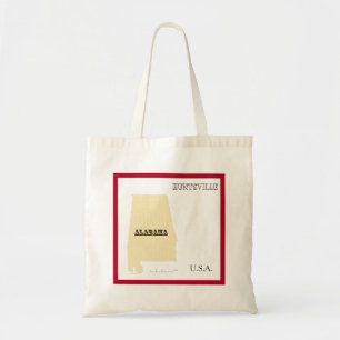 Bolsa Tote Saco de mão - Mapa do estado do Alabama com cidade