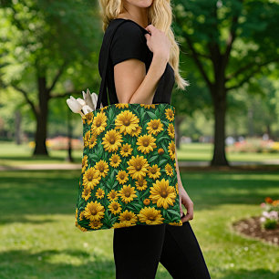 Bolsa Tote Saco de mão Margaridas Amarelas