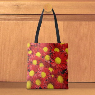 Bolsa Tote Saco de mão Margaridas Vermelhas