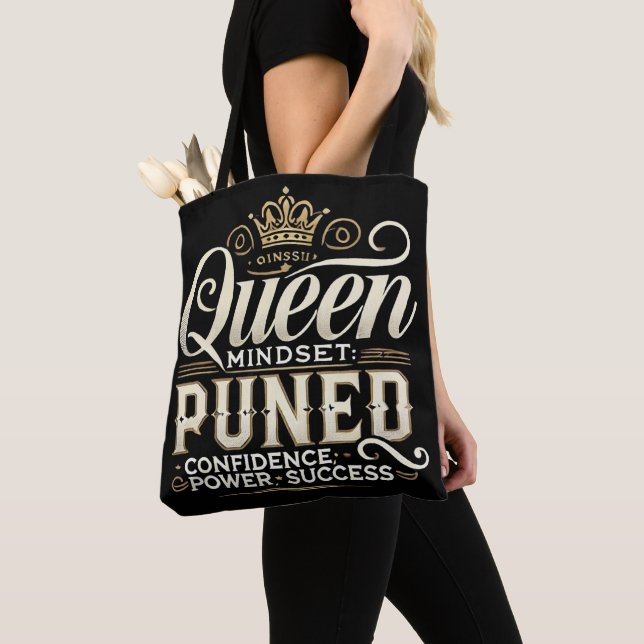 Bolsa Tote Saco de mão “Mentalidade de Rainha – Sintonizada p (Close Up)