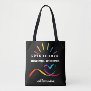 Bolsa Tote Saco de mão minimalista do Orgulho com nome person