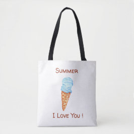Bolsa Tote Saco de mão Minimalista Sorvete Eu Te Amo