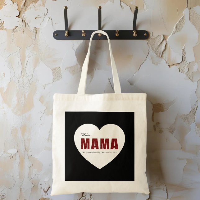 Bolsa Tote Saco de mão moderno personalizado com coração de M (Criador carregado)