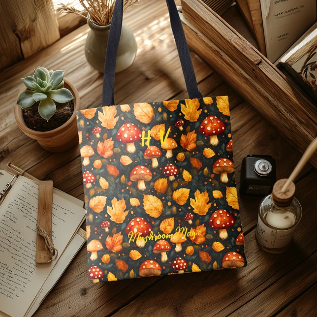 Bolsa Tote Saco de mão Mushroom Magic com design de Floresta  (Criador carregado)