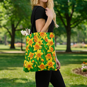 Bolsa Tote Saco de mão Narcisos Amarelos