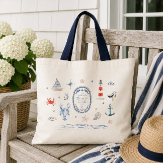 Bolsa Tote Saco de mão náutico com brasão personalizado do Be