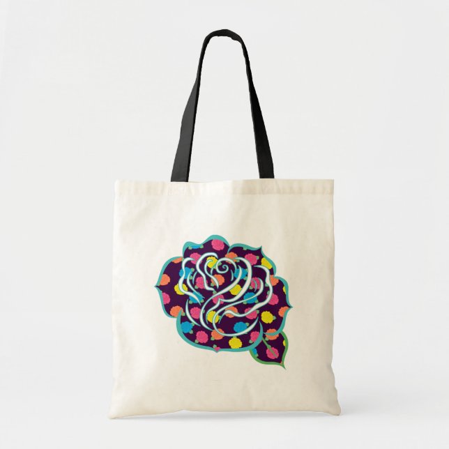 Bolsa Tote Saco de mão Neon Roses (Frente)