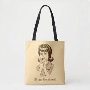 Bolsa Tote Saco de mão Oh Minha Bondade Retro Vintage Engraça