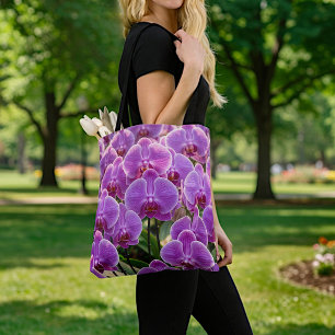 Bolsa Tote Saco de mão Orquídeas Roxas