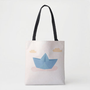 Bolsa Tote Saco de Mão Paper Boat – Design Minimalista e Fofo