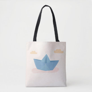 Bolsa Tote Saco de Mão Paper Boat – Design Minimalista e Fofo