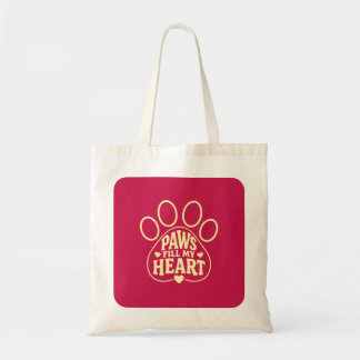 Bolsa Tote Saco de mão para amantes de cães - Tipografia de I