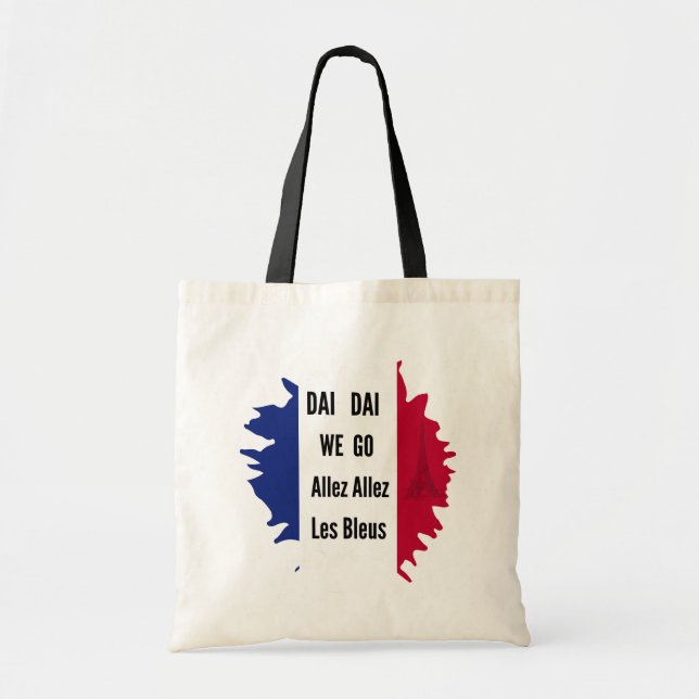 Bolsa Tote Saco de mão para fã de futebol francês (Frente)