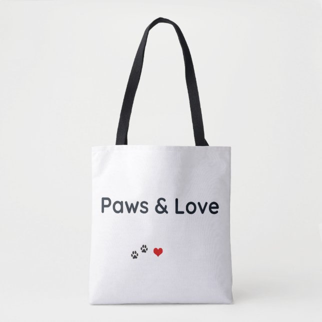 Bolsa Tote Saco de mão Paws & Love Pet Lover (Frente)