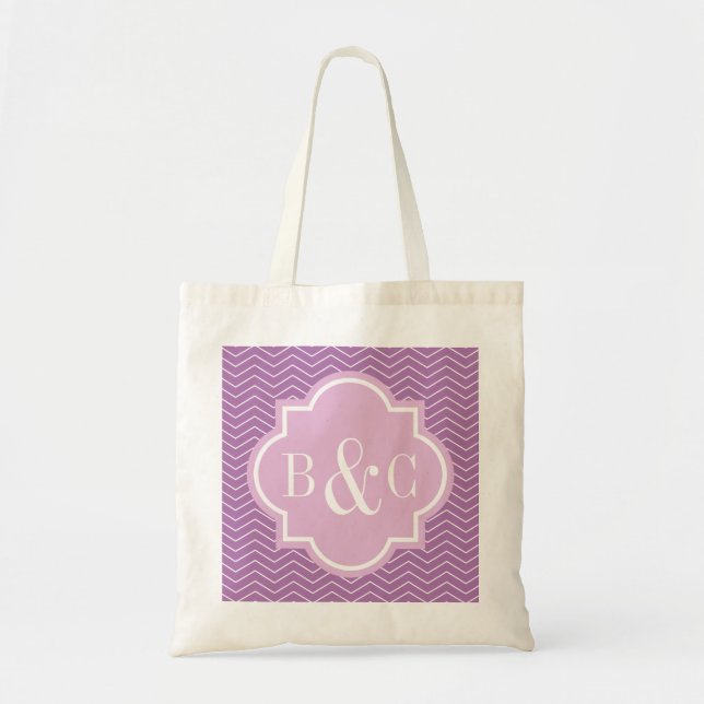 Bolsa Tote Saco de mão personalizado com monograma de 3 letra (Frente)