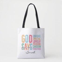 Bolsa Tote Saco de mão personalizado cristão | Versículo da B