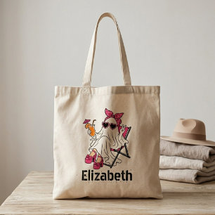 Bolsa Tote Saco de mão personalizado de fantasma fofo de Hall