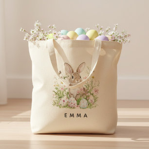Bolsa Tote Saco de mão personalizado do coelho de Páscoa com 