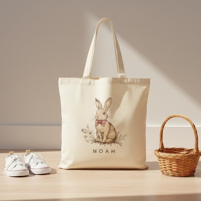 Bolsa Tote Saco de mão personalizado do coelho de Páscoa com  (Criador carregado)