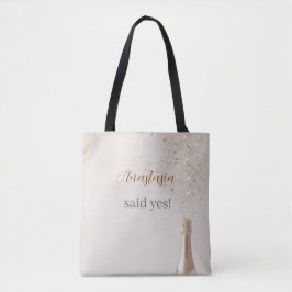Bolsa Tote Saco de mão personalizado Ela Disse Sim para Chá d