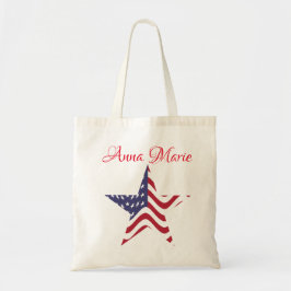 Bolsa Tote Saco de mão personalizado Estrela Patriótica Améri