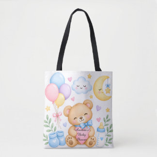 Bolsa Tote Saco de mão personalizado para chá de bebê, Nome p