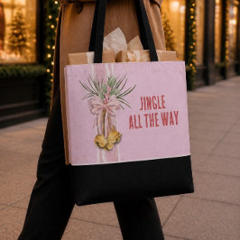 Bolsa Tote Saco de mão Pink Christmas Jingle All the Way