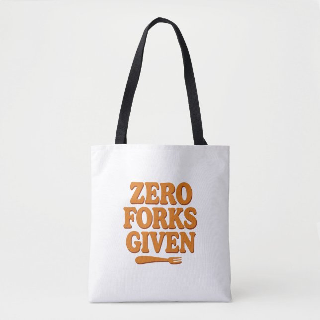 Bolsa Tote Saco de mão retrô engraçado sem garfos (Frente)