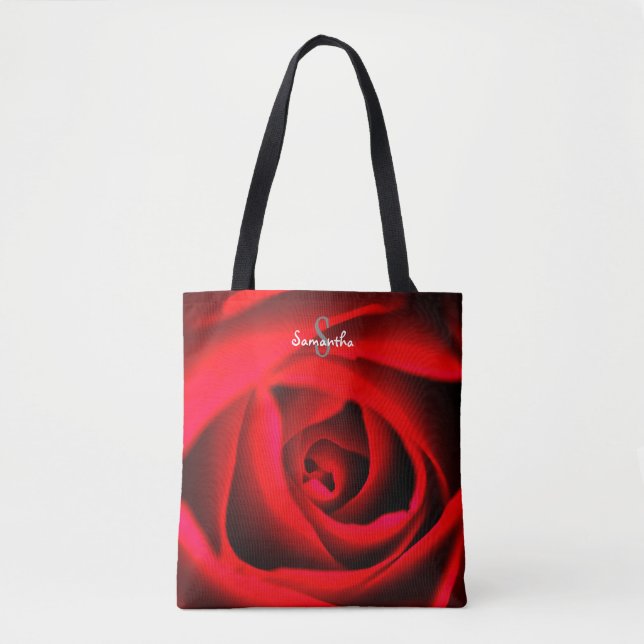 Bolsa Tote Saco de mão Rosa Vermelha (Frente)