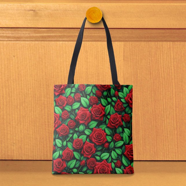 Bolsa Tote Saco de mão Rosas Vermelhas (Tote bag with red roses)