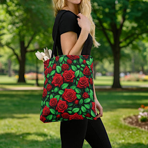 Bolsa Tote Saco de mão Rosas Vermelhas