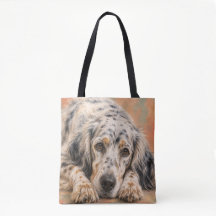 Saco de mão Setter Inglês | Retrato de Cão Blue Be